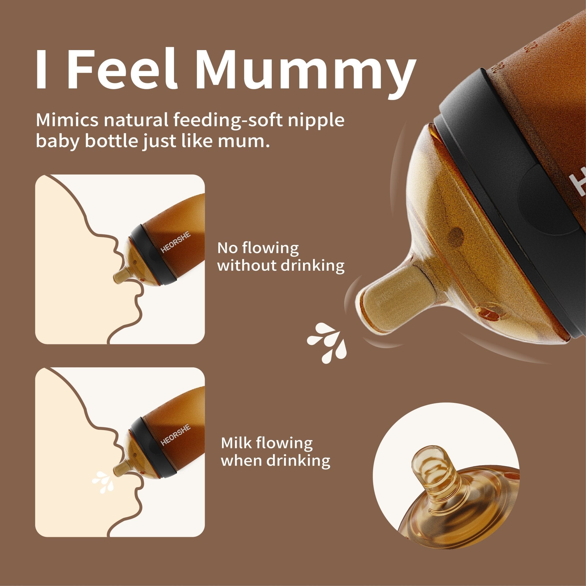 PPSU Ultra Wide Neck Baby Bottle - HEORSHE